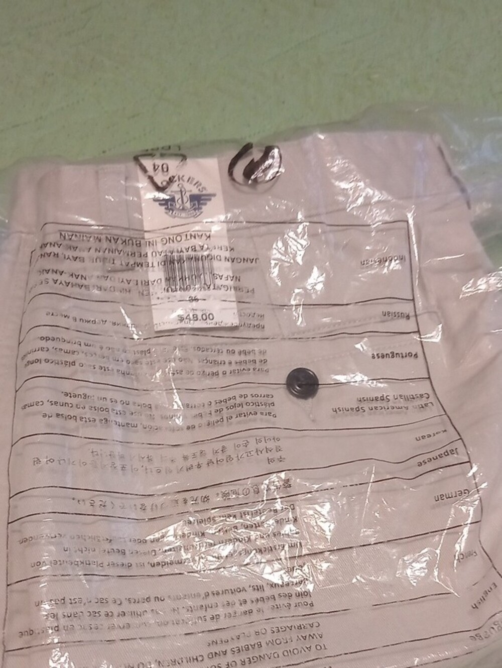New Mens Docker Shorts Grey Size36 - Picture 6 of 6